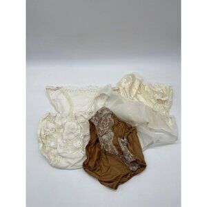 Vintage Lot or 5 1970's Panties size M Cotton and Silky Sexy Cute Lacy sheer Ret